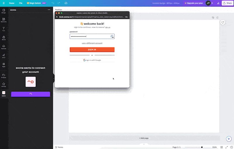 sign into app