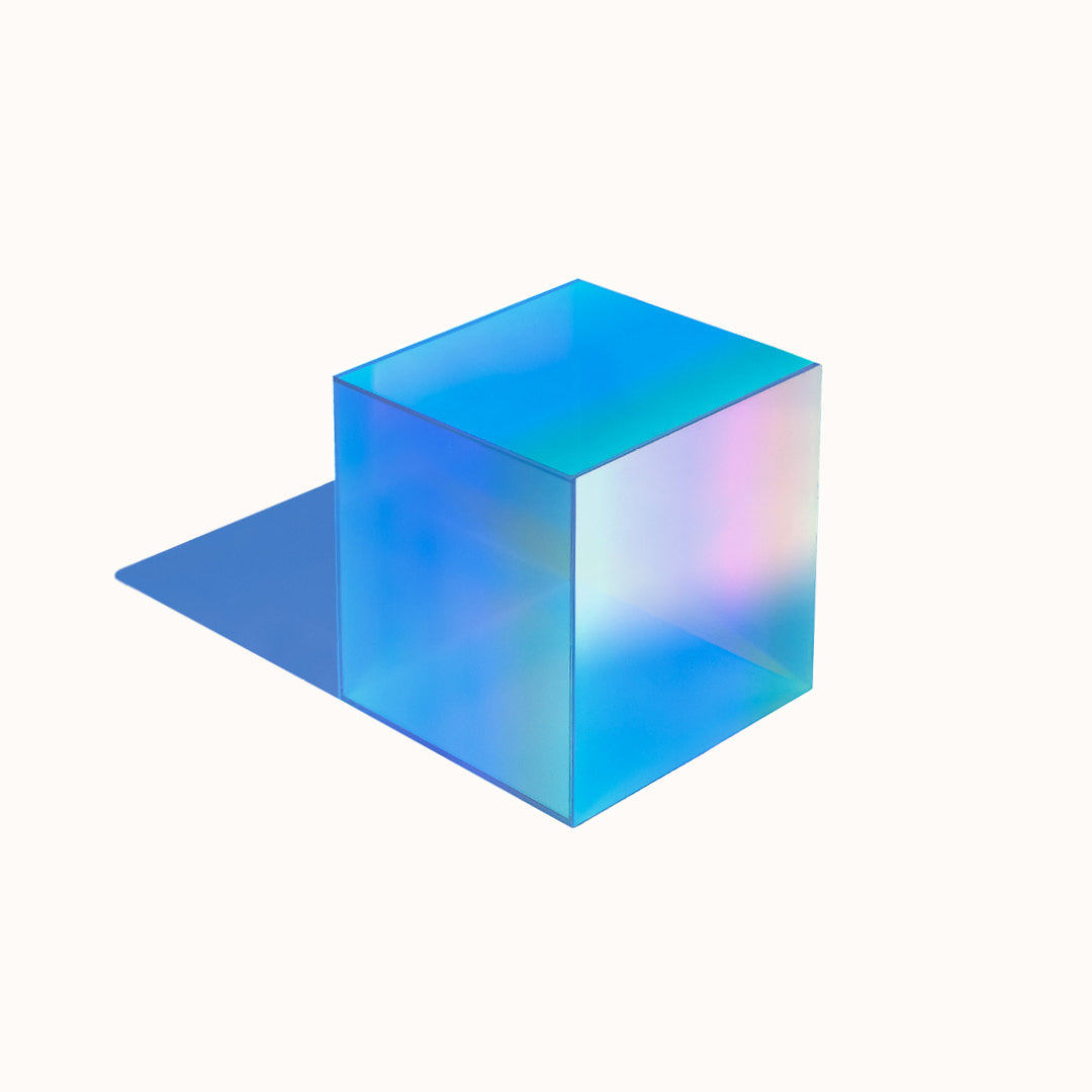 Acrylic Cube Coloured Box Photography Prop Iridescent