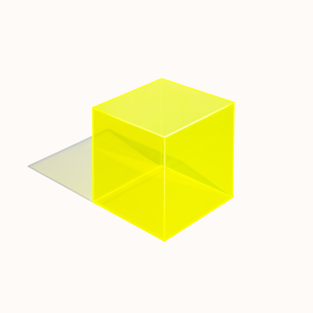 Acrylic Cube Coloured Box Photography Prop Neon Lime