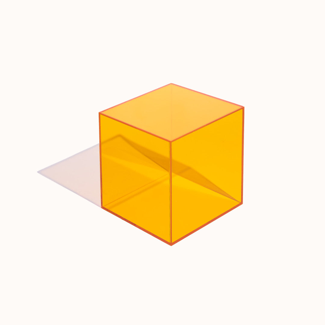 Acrylic Cube Coloured Box Photography Prop Orange