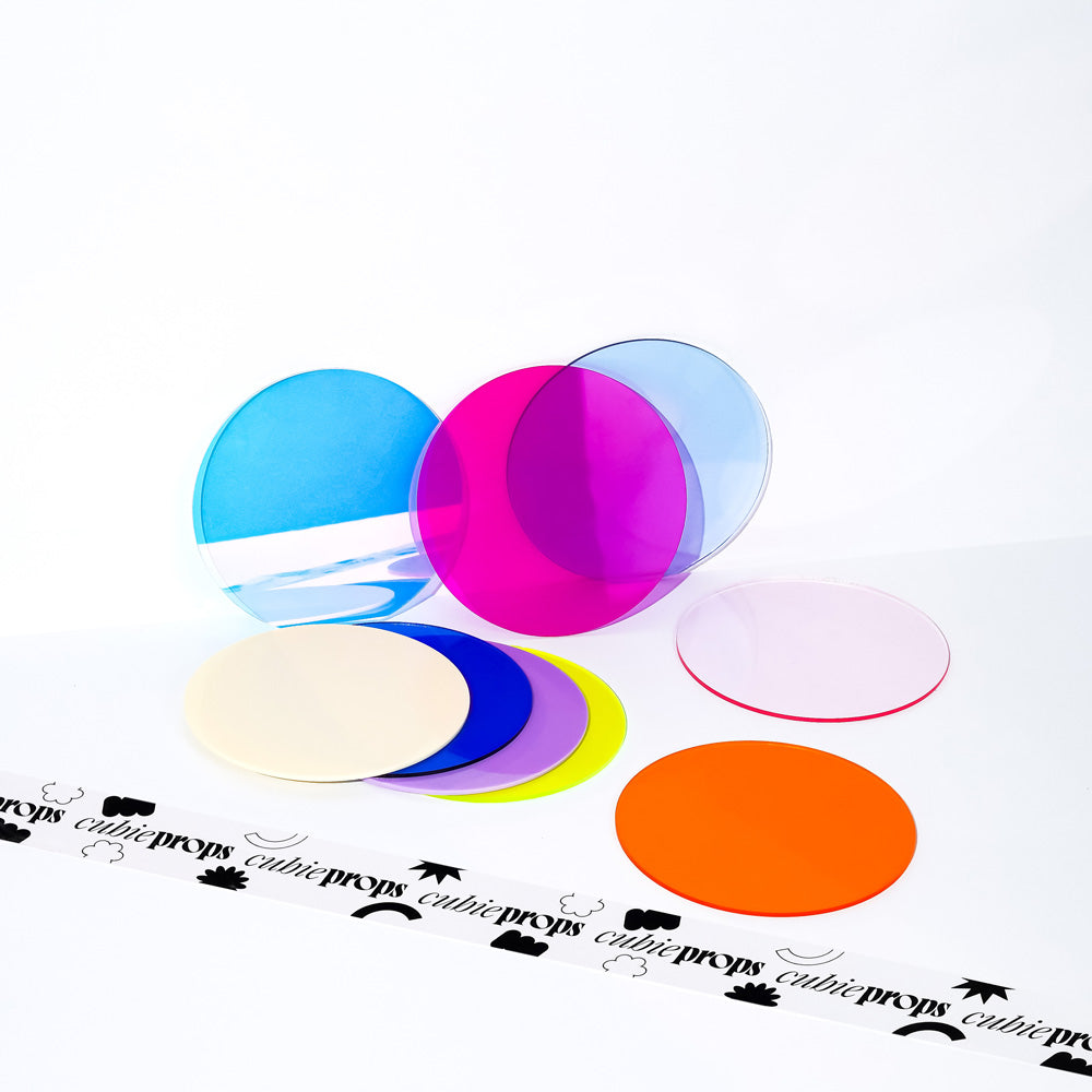 Circle Flat Acrylic Shapes Product Photography Prop Colored