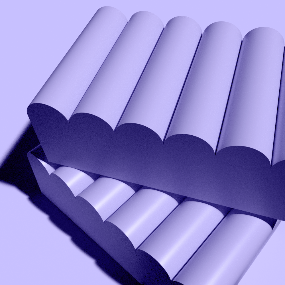 Fluted Bump Ridged Product Photography Prop Purple