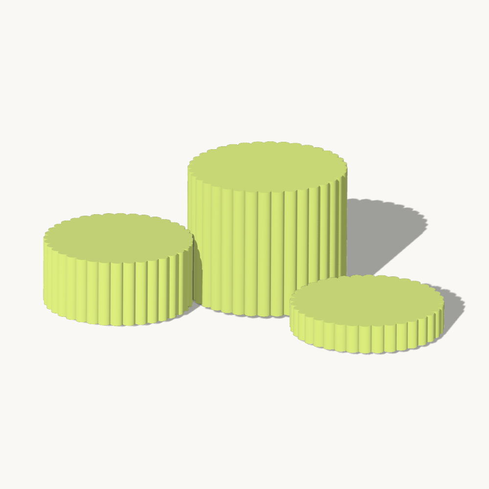 Fluted Plinth Product Photography Prop Lime