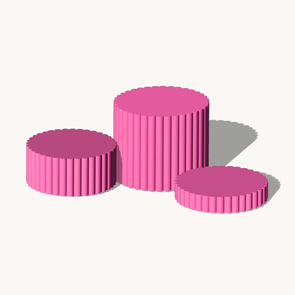 Fluted Plinth Product Photography Prop Pink