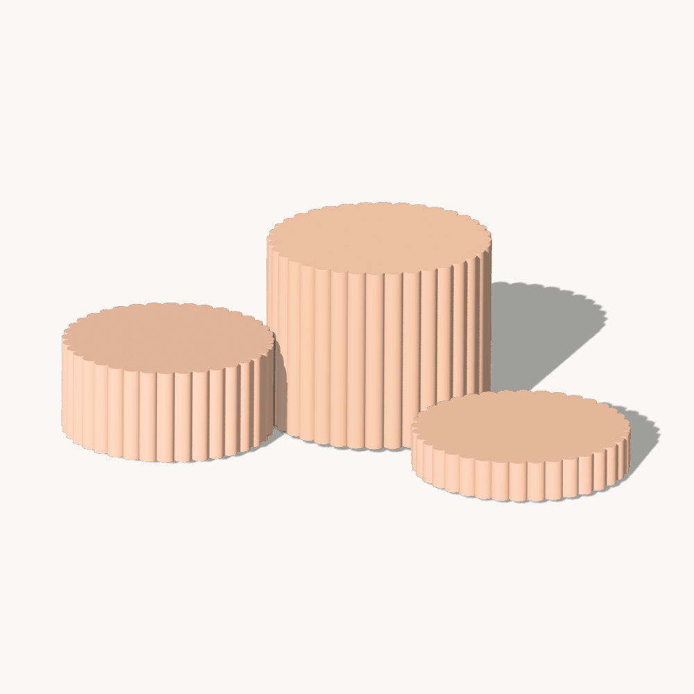 Fluted Plinth Product Photography Prop Peach