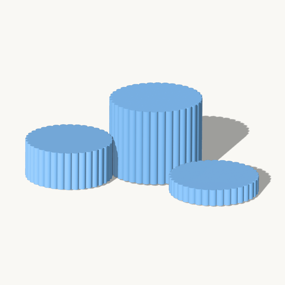 Fluted Plinth Product Photography Prop Blue