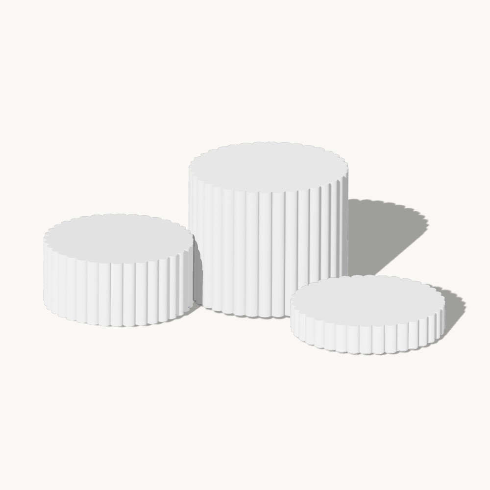 Fluted Plinth Product Photography Prop White