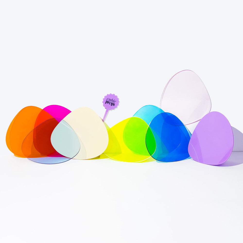 Flay Acrylic Pebble Shaped Circle Product Photography Prop Colored