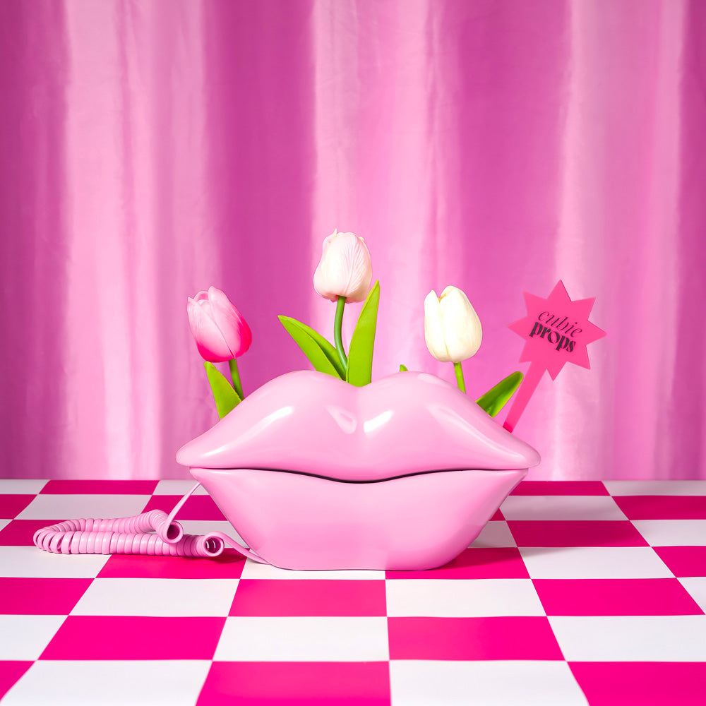 Pink Checkered Product Photography Vinyl Backdrop